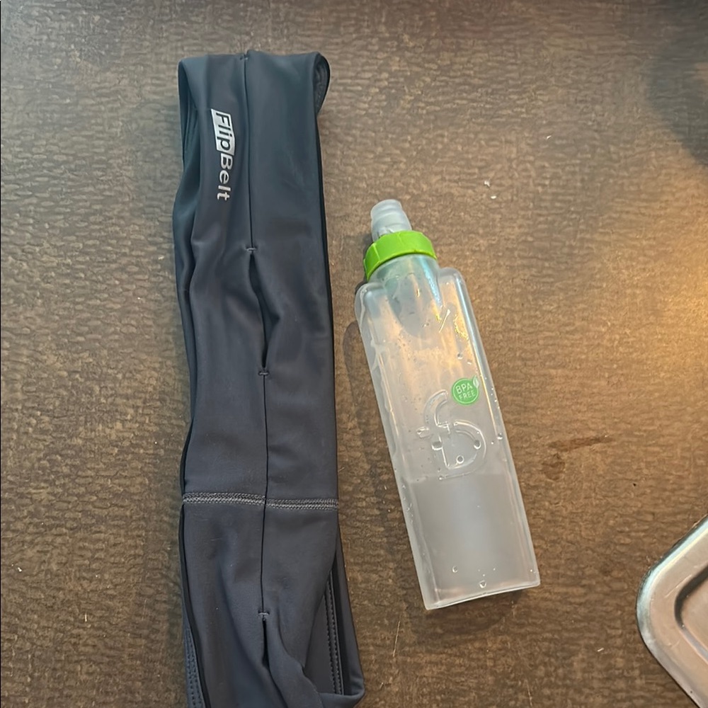 FlipBelt Black Running Belt with Water Bottle
